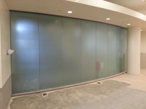 Glass Wall BEFORE film removal